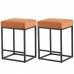 24 inch Bar Stool, PU Faux Leather Bar Stool with Footrest for Home, Kitchen Counter, Bar (Set of 2) - 2201018