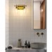 2-Light Bathroom Vanity Light, Indoor Wall Mount Light Fixture with Metal Frame, Clear Glass Shades for Home, Bathroom, Dressing Table (Gold)