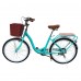 24 Inch Adult Beach Cruiser Bicycle, Comfort Commuter Bike with 7-Speed Drivetrain, Rear Rack