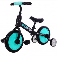 Kids 2 in 1 Carbon Steel Balance Bike to Pedal Bike with Training Wheels, Lightweight with Foam Tire Adjustable Seat Detachable Pedals