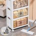 5 Tier Stackable Storage Shelf, Collapsible Closet Organizer Transparent Storage Boxes with Wheels for Home, Kitchen, Bedroom, Closet - 9012