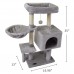 Cat Tree Tower, 35 inch Kitten Activity Center with Padded Plush Perches, Scratching Posts, Jump Platform - 09HUI
