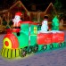 10.5 FT Inflatable Santa Christmas Train, Christmas Patio Decoration with Built in LED Lights for Indoor, Outdoor, Home, Lawn, Christmas Decorations