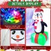6FT Inflatable Snowman & Penguins, Christmas Patio Decoration with Built in LED Lights for Indoor, Outdoor, Home, Lawn, Christmas Decorations