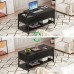 Lift Top Coffee Table with Storage Drawer, Hidden Compartment, Side Pouch for Home, Living Room (Black) - 566A1