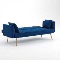 Velvet Sofa Bed Modern Convertible Daybed with Gold Metal Legs & Throw Pillows Mid-Century Style Sleeper Couch for Living Room, Office, Apartment Velvet Sofa Bed Modern Convertible Daybed with Gold Metal Legs & Throw Pillows Mid-Century Style Sleeper Couch for Living Room, Office, Apartment