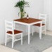 MECOR 3 PC Dining Table Set, Wooden Kitchen Table Set with 2 Chairs for Home, Kitchen (White) - 1010318300
