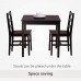 MECOR 3 PC Dining Table Set, Wooden Kitchen Table Set with 2 Chairs for Home, Kitchen (Black) - 1010321200