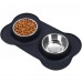 Stainless Steel Dog Bowl with Non Spill Skid Resistant Silicone Mat Feeder Bowls for Dogs, Cats, Pets (M)