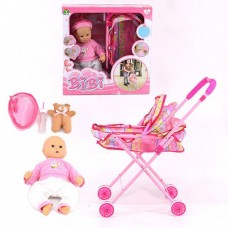  BiBi 16" Cuddle Lifelike Baby Play Doll Soft Toy with Stroller - 33220