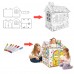 DIY Doodle Baby House, Foldable Cardboard Coloring Playhouse with 6 Coloring Pens for Kids - Z026