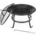 ToyTexx 22" Inch Round Fire Pit with Cover, Outdoor Steel Wood Burning Fire Pit BBQ Grill with Round Mesh Spark Screen Cover - 1380