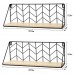 Metal Floating Shelves, Wall Mounted Display Shelves with Rustic Arrow Design for Home, Bedroom, Living Room, Office (2 Pack)