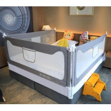  Toytexx  2 Set Queen Bed Safety GuardRail for Children, Toddlers, Infants-Grey Color