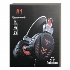 A1 Gaming Headsets 3.5mm Wired Headphones Noise Canceling E-Sport Earphone with Mic Colorful LED Light Volume Control For PC - Black