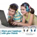 SIMOLIO Wired Headphones, Kids Over-Ear Headset with Microphone, Limited Volume, Share Jack, Carrying Pouch - SM-902