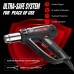 Heat Gun, 1800W Hot Air Gun with Variable Temperature Settings 122°F-1202°F, 4 Nozzle Attachments, Overload Protection Function for DIY, Crafts, Shrink Wrapping/Tubing, Paint Removing - HG5510