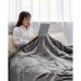MaxKare Electric Heated Twin Sized Blanket 213 x 157 cm Microplush Full Body Blanket with Auto-Off, 4 Heating Levels for Home, Office, Bed, Sofa (Grey_4836)