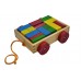 Wooden Pull-along Wagon with Building Blocks