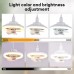 LED Fan Light, 26cm Mini Circulator Ceiling Fan with Remote Control, 360-Degree Rotation, 3 Speeds, 3 Lighting Modes for Home, Bedroom, Office