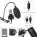 UHURU USB Condenser Microphone Set, Podcast Streaming Microphone with Metal Pop Filter, Arm Stand, Plug & Play - UM900