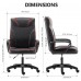 PU Leather Executive Office Chair, Ergonomic Office Desk Chair with Swivel Wheels, Armrests for Home, Office - HXBGY-0021-HZ