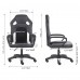 PU Leather Gaming Chair, Ergonomic Swivel Computer Chair with 5 Wheels, Armrests for Home, Office - HXBGY-5002-HB