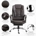 Ergonomic Office Chair, PU Leather Office Chair with Footrest, Reclining Function, Lumbar Support for Home, Office (Brown) - USBGY-1HUPO