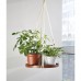 Macrame Plant Hanger, Indoor Hanging Planter Shelf Pot Holder with Wood Tray, Boho Home Decor - ISMV