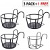 Outdoor Plant Stand, 3 Pack with 1 Free Hanging Baskets Flower Pot Stand, Indoor Plant Holder Stand for Patio Garden, Corner Balcony, Home - AR-HPS-B