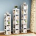 6 Tier Rotating Bookshelf, 360° Wood Rotating Stackable Shelves Bookshelf Organizer for Home, Bedroom, Office (White)