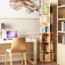 6 Tier Rotating Bookshelf, 360° Solid Wood Rotating Stackable Shelves Bookshelf Organizer for Home, Bedroom, Office