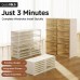 ANTBOX Portable Shoe Rack Organizer, Stackable Sneaker Organizer Cabinet with Magnetic Door, Folding Design, Clear Plastic Storage Container, 6 Tier 12 Pairs (Clear) - S2-S12-D6