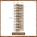 ANTBOX Portable Shoe Rack Organizer, Stackable Sneaker Organizer Cabinet with Magnetic Door, Folding Design, Clear Plastic Storage Container, 10 Tier 20 Pairs (Brown) - ST2-D10