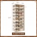 ANTBOX Portable Shoe Rack Organizer, Stackable Sneaker Organizer Cabinet with Magnetic Door, Folding Design, Clear Plastic Storage Container, 8 Tier 16 Pairs (Brown) - ST2-D8