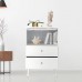 Sideboard Cabinet, White Accent Cabinet with Sliding Glass Door, Modern Buffet Cabinet with Storage - BCALO99WH