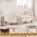67" Modern Sofa, Linen Fabric Loveseat with 2 Bolster Pillows, Padded Cushion, Solid Wooden Frame for Home, Living Room, Bedroom - XLM3-S343