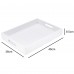 White Wooden Serving Tray, 46 x 36 x 8.5 cm Decorative Storage Tray with Cutout Handles for Home, Kitchen, Living Room