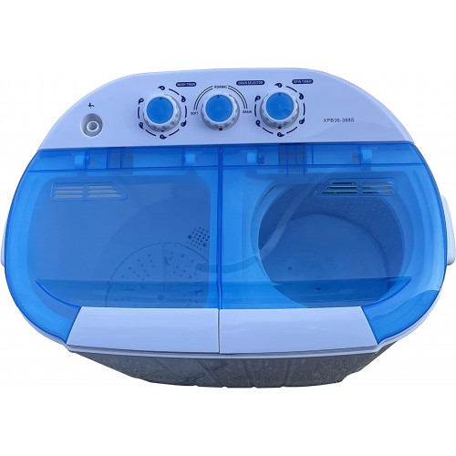 Intexca US Portable Twin Tub Mini Washing Machine w/ Spin and Dryer Fu