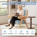 Mid Century Modern Accent Chair with Wooden Arms, 330 lb Capacity, 6.3 in Thick Cushion, 115° Backrest, Upholstered Lounge Armchair for Living Room Bedroom Reading Corner, Beige， Oliver Green and Light Blue