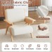 Mid Century Modern Accent Chair with Wooden Arms, 330 lb Capacity, 6.3 in Thick Cushion, 115° Backrest, Upholstered Lounge Armchair for Living Room Bedroom Reading Corner, Beige， Oliver Green and Light Blue