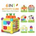 Activity Cube, 6-in-1 Shape Sorter Toy Development Learning Toy for Baby, Toddler, 12-18 Months - XQS-2070A