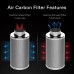 VIVOSUN 8-Inch Air Carbon Filter, Odour Control Filter with Pre-Filter Included, Reversible Flange for Inline Duct Fan, Grow Tent, 8" x 22"