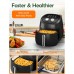 4Qt Air Fryer, 1400W Compact Air Fryer with 8 Preset Modes, Dual Knob Control, Non-Stick Basket, Auto Shut-Off - AF357-M