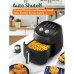 4Qt Air Fryer, 1400W Compact Air Fryer with 8 Preset Modes, Dual Knob Control, Non-Stick Basket, Auto Shut-Off - AF357-M