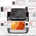NUTRIFRYER 12.7Qt Air Fryer, 1700W Stainless Steel Convection Oven with 10 Preset Cooking Modes, LED Touch Screen, View Window, Accessories - GLA-1008