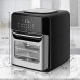 NUTRIFRYER 12.7Qt Air Fryer, 1700W Stainless Steel Convection Oven with 10 Preset Cooking Modes, LED Touch Screen, View Window, Accessories - GLA-1008