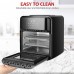 NUTRIFRYER 12.7Qt Air Fryer, 1700W Stainless Steel Convection Oven with 10 Preset Cooking Modes, LED Touch Screen, View Window, Accessories - GLA-1008