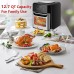 NUTRIFRYER 12.7Qt Air Fryer, 1700W Stainless Steel Convection Oven with 10 Preset Cooking Modes, LED Touch Screen, View Window, Accessories - GLA-1008