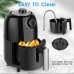 iRUNTEK 1.2L Mini Air Fryer, Compact Air Fryer with Dual Knob Control, Non-Stick, Recipe Book, 50pcs Parchment Paper Liners for 1-2 Persons, Dorm - HF-1101-C